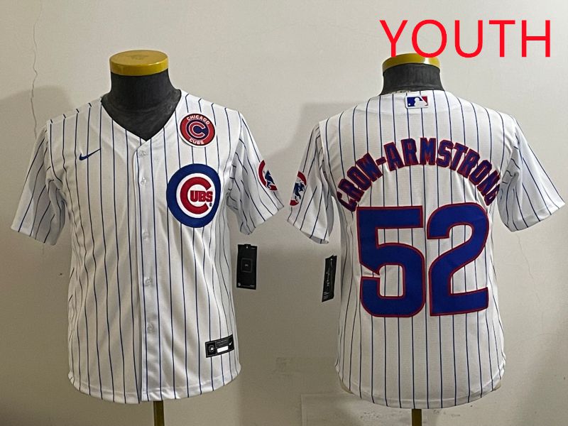 Youth 2025 Chicago Cubs #52 Crow-Armstrong White Stripe Game Nike MLB Jersey style 6